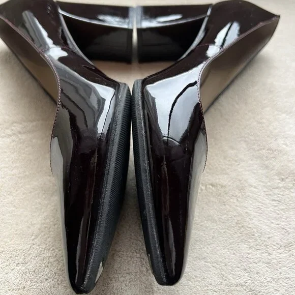 Marc Fisher Zala Dark Brown Patent Leather Block Heel Pumps - Picture 5 of 14